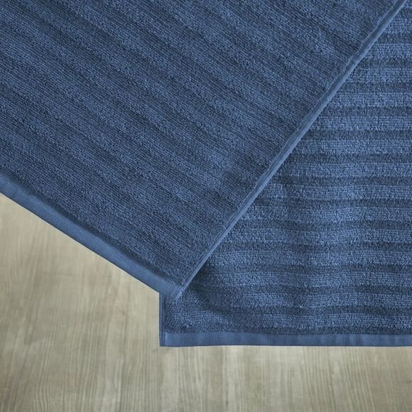 Mainstays Performance Textured Quick Dry Bath Towel 54"x 30" Indigo Set New - Picture 5 of 7